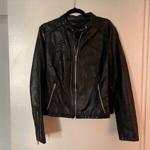 Guess Leather Jacket - Black - Women's - L